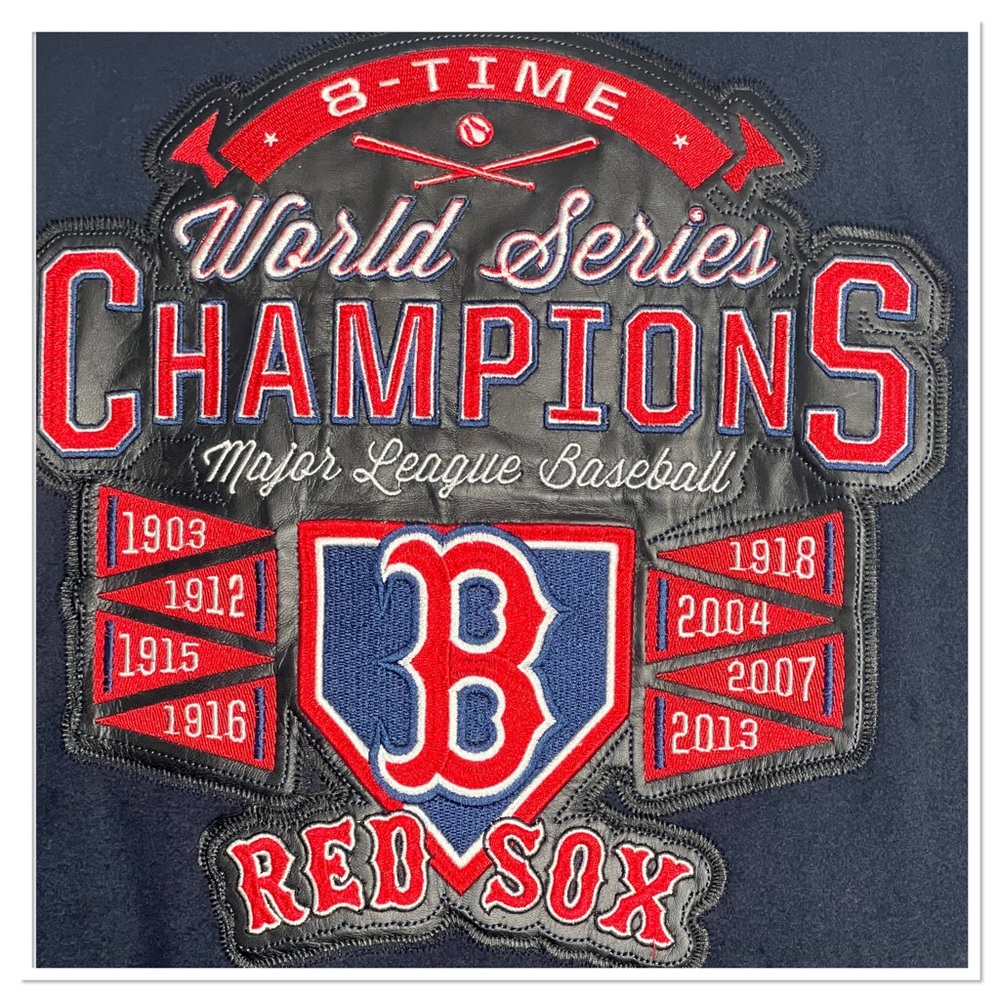 GIII Sports by Carl Banks Men’s 8 X World Series Red Sox Varsity Jacket Sz L NWT - Picture 7 of 11